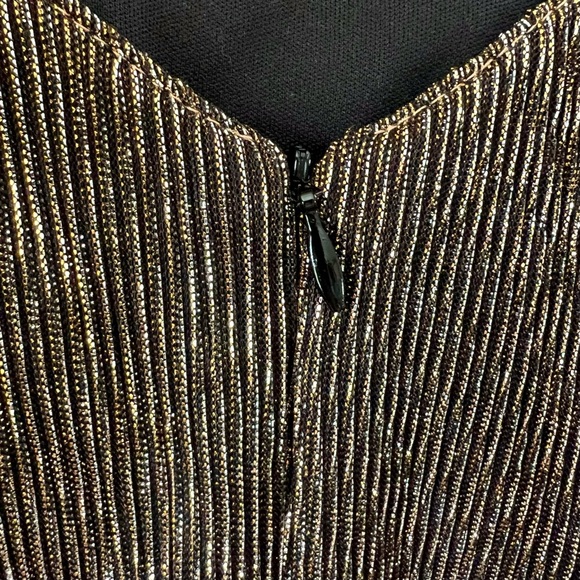 Joseph Ribkoff Gold and Silver Metallic Elegant Cocktail Party Dress - Picture 11 of 15